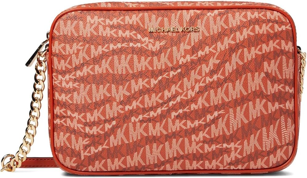 NWT Michael Kors Women Jet Set Large East/West Crossbody, Deep Orange -OS